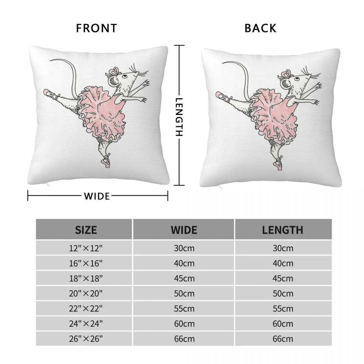 Angelina Ballerina Tv Square Pillowcase Polyester Linen Velvet Creative Zip Decor Pillow Case Sofa Cushion Cover