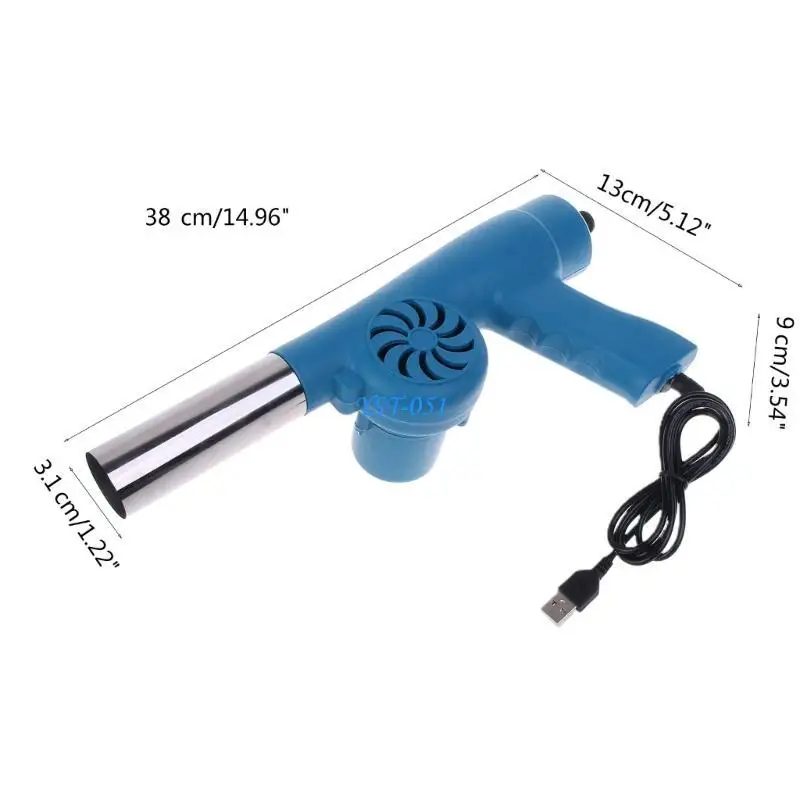 e15a الشواء الكهرباء الكهرباء منفاخ الهواء مروحة الشواء المحمولة مع قناة USB كابل 2 الهواء للتخييم واختصار النار النزهة #6