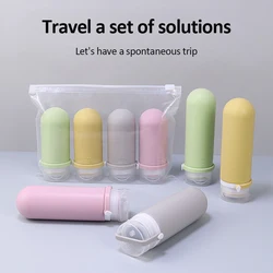 Bottiglia divisa da viaggio in silicone ricaricabile da 60/90 ml con cinghie Shampoo Lavaggio del corpo Prodotti per la cura della pelle Set di forniture da viaggio portatili