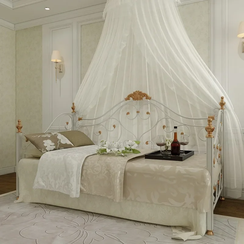 #European wrought iron sofa bed ins Internet celebrity bed light luxury princess bed, single children's bed, push-pull bed small