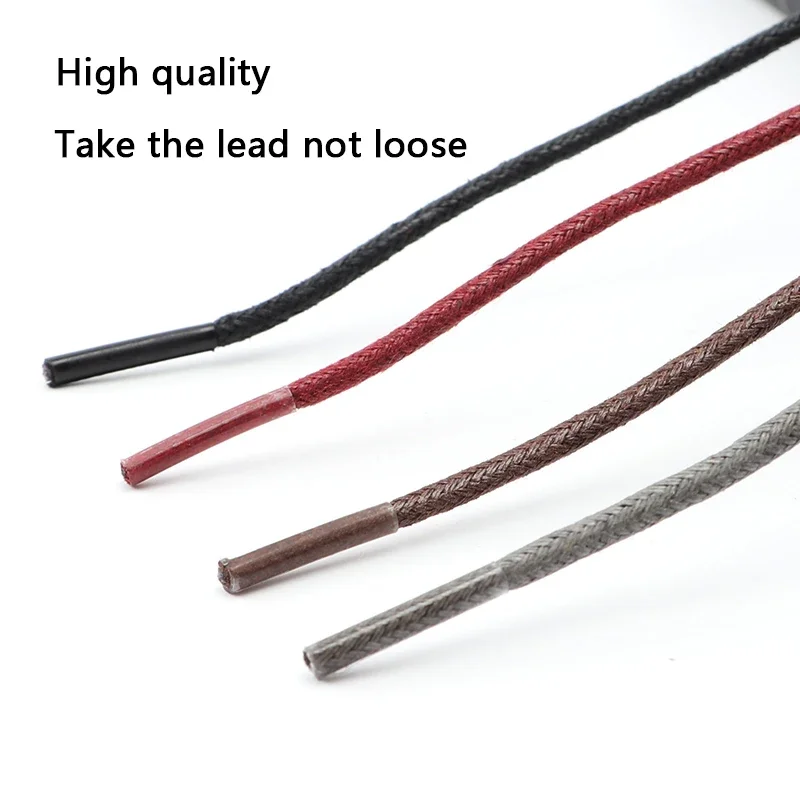 1 par de cordones de zapatos redondos de algodón encerado cordones de zapatos Oxford de cuero cordones impermeables para mujeres y hombres botas
