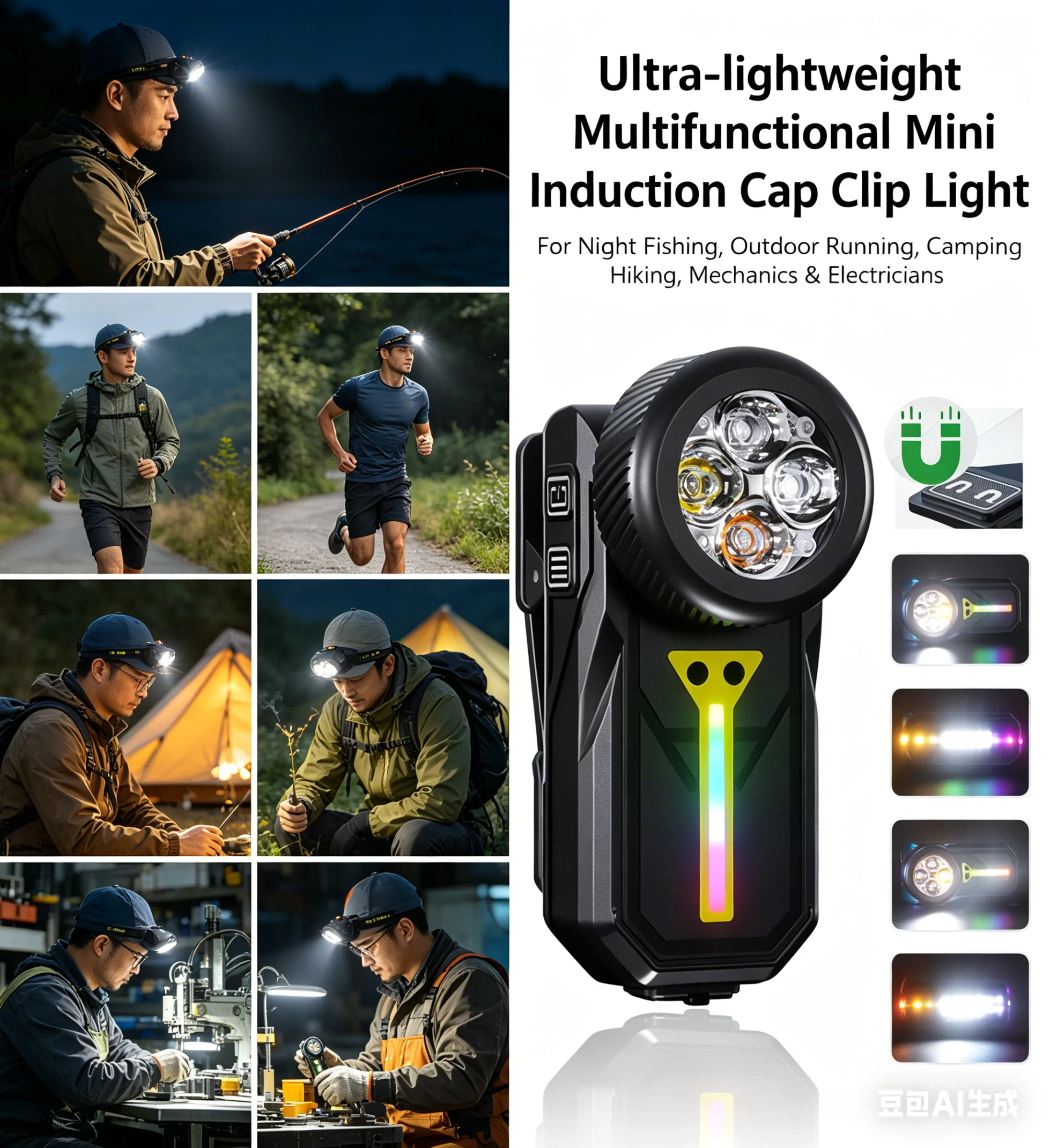 Rechargeable Led EDC Flashlight Clip On Torch Light 680LM 4 Modes Powerful Mini Flashlight With Magnet Waterproof For Camping