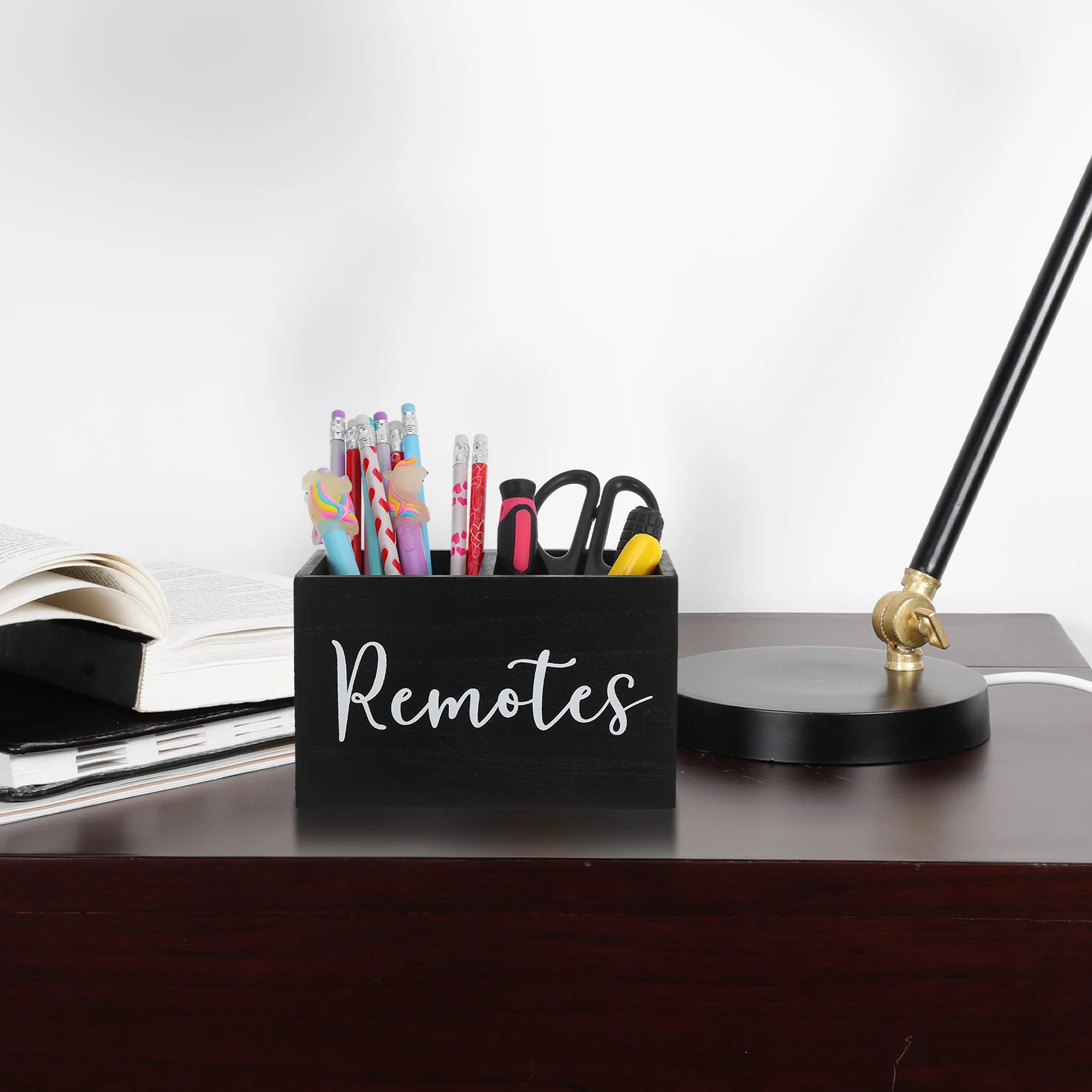 

Wooden Remote Control Box Multi Compartment Desk ganizer Living Room Holder Storage Solution RemoteControlBox