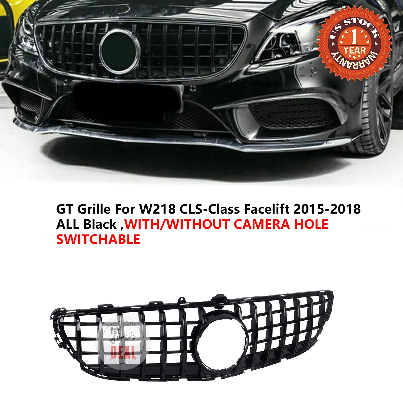 

Передняя решетка для Mercedes Benz W218 CLS CLASS 2015-2018 полностью черная AMG GT