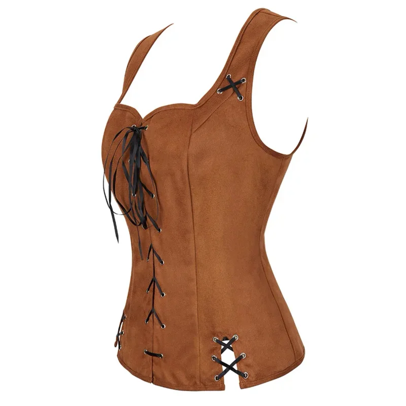 Cosdea Corset Bustier Pirate Renaissance Costumes Corsets for Women Steampunk Vest Viking Costume Bodice Vest Medieval Corset Ha