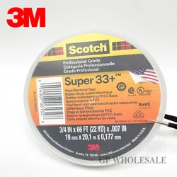 Original 3M Scotch Super 33+ PVC Electrical Insulation Vinyl Adhesive Tape 19mm Width*20.1 Meters