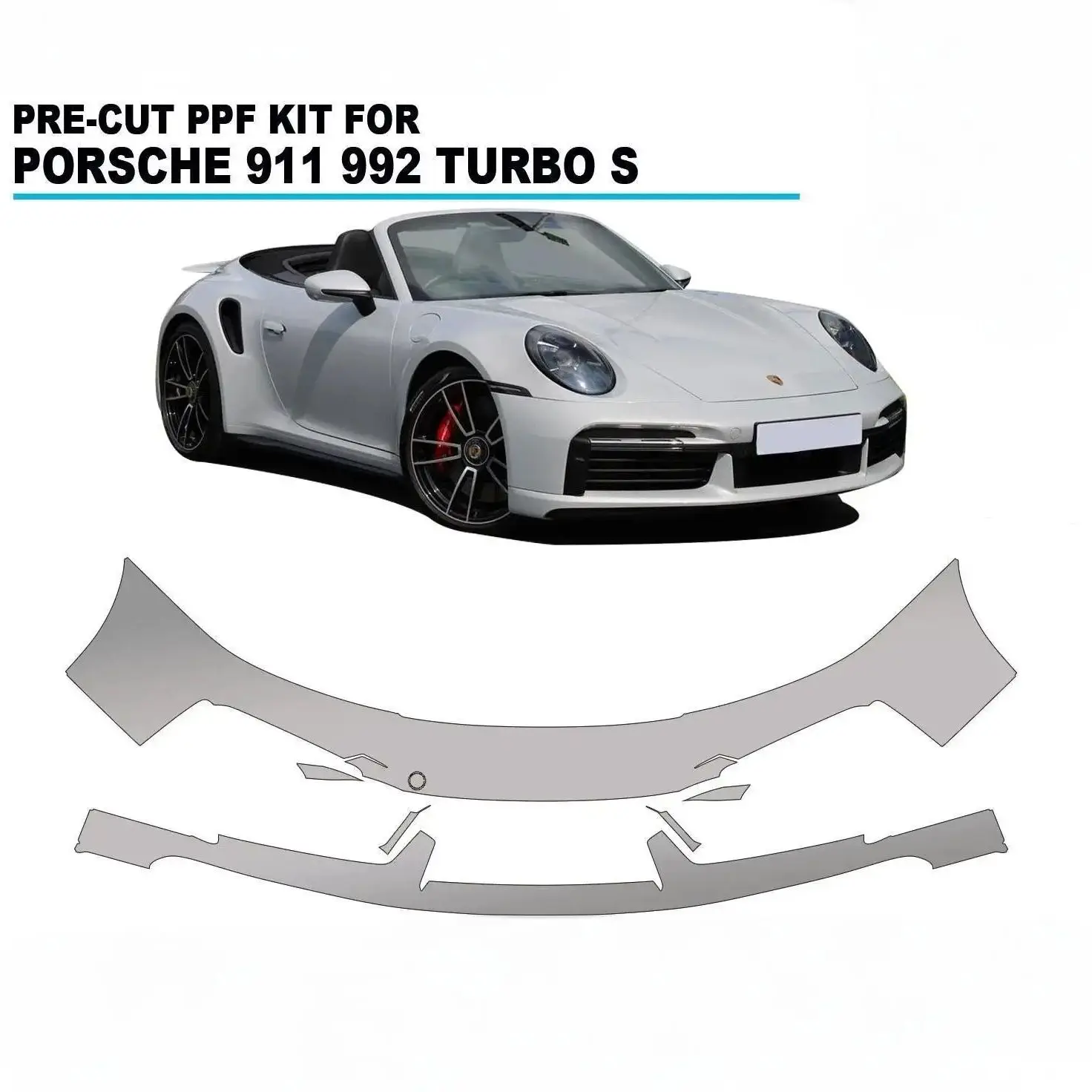 

For Porsche 911 992 Turbo S 2020-UP TPU Bumper Scratch-Resistant Self-Healing Paint Protection Film Invisible Pre-cut PPF ﻿Kit