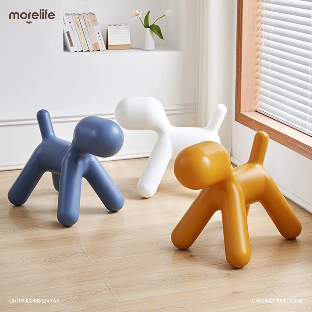 Living Room Plastic Stool Animal Ottoman Cute Footstool Nordic Creative Design Fun Puppy Design Shoe Changing Stools Furniture