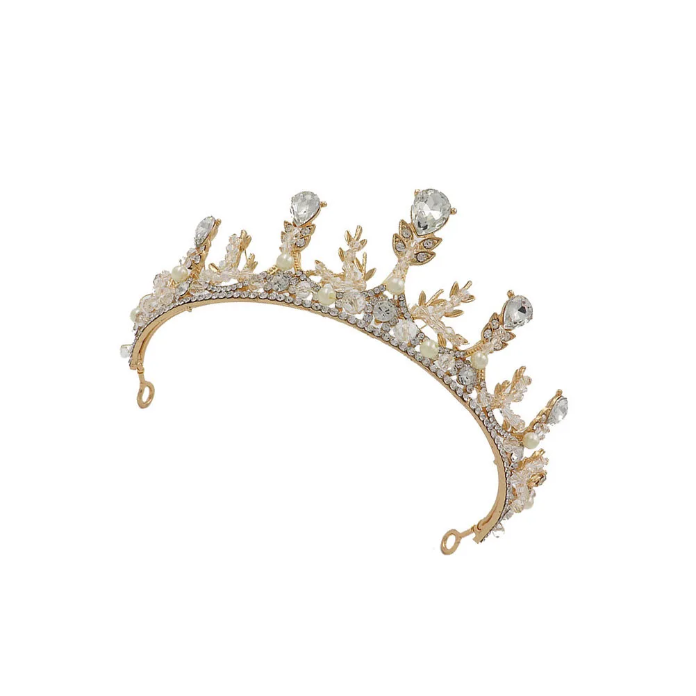 

Elegant Crown Headpieces Women Wedding Tiara Crystal Banquet Headdress Bridal Lightweight Durable Chic Jeweler Decor