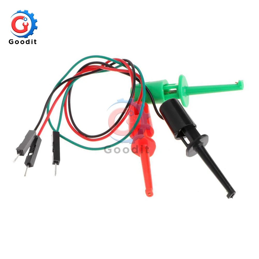 Dupont Male Head 3 Color Test Hook Clip Test Probe For Electronic Testing IC Grabber Large Round Crocodile For Transistor Tester