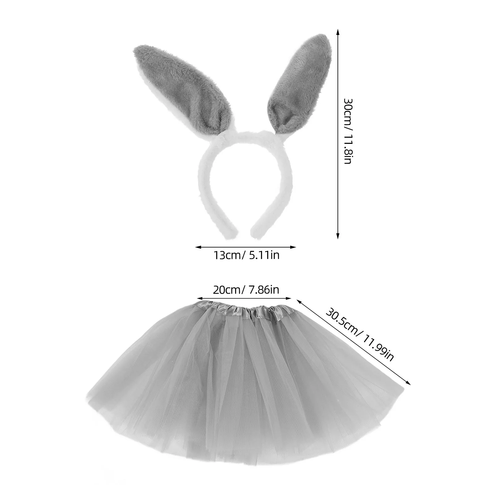 1세트 부활절 토끼 머리띠 스커트 세트 소녀 코스프레 파티 의상 유아 부활절 튜튜 드레스 사진 촬영 의상 축제 유니폼