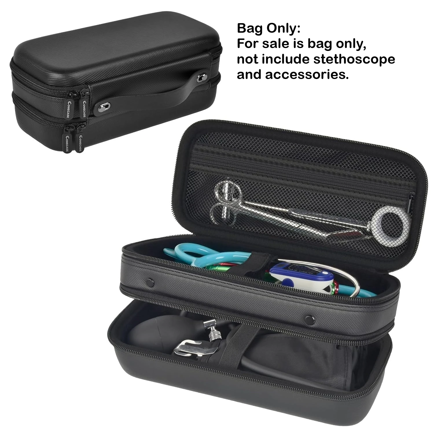 Stethoscope Storage Bag for Littmann Classic III, Hard Nurse Organizer | Double-Layer Layout Keeps Your Stethoscope, Bag Only