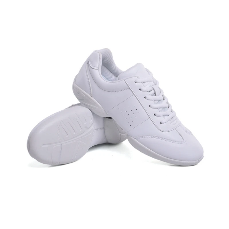 Athletic aerobics shoes, white cheerleading shoes, gymnastics shoes, sports women\'s training and competition shoes D06