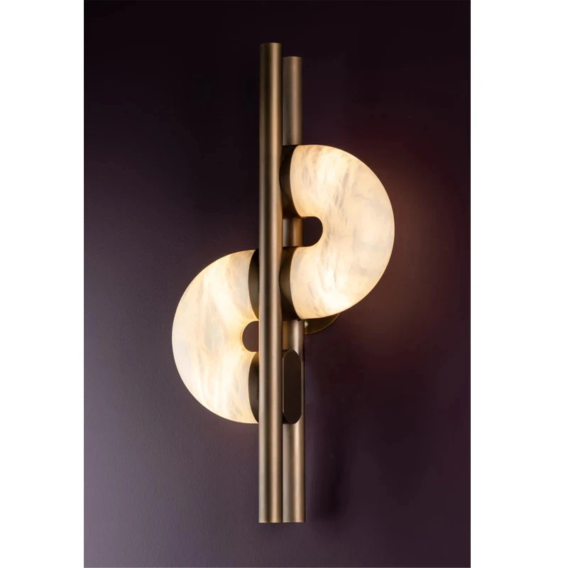 Unique Fashion Creative marble wall lamp Nordic villa hotel bedroom bedside table living room simple Wall lights