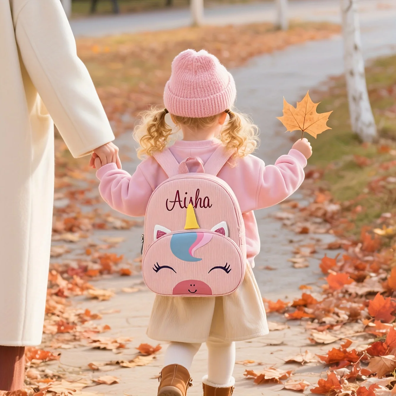 Personalized Unicorn Kids Backpack | Cute Cartoon, Embroidered | Christmas Winter Gift | Toddler Kindergarten Bag