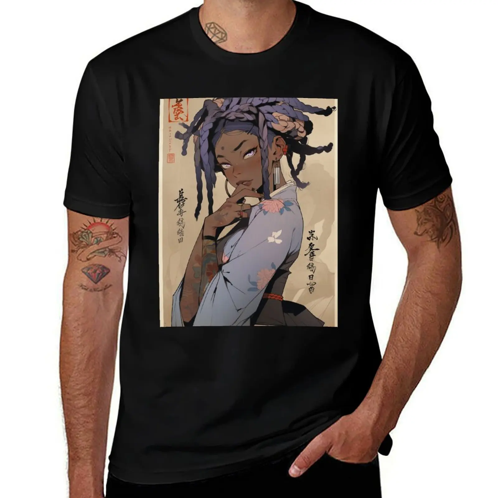 Geisha of Color 2 T-Shirt Plus Size Loose Short Sleeve Top T-Shirt