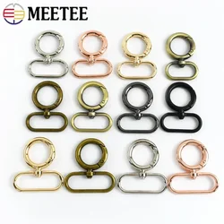 5-20Pcs Meetee 20-38mm Metal Buckles for Bag Strap Swivel Spring O Ring Buckle Keychain Snap Clip Hook DIY Hardware Accessories