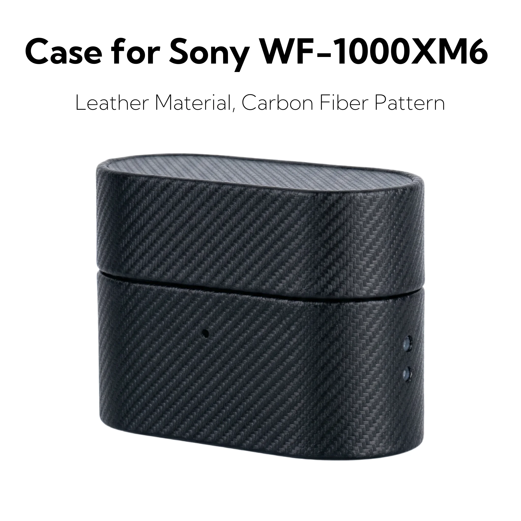 

Leather Case for SONY WF-1000XM6 Luxury Skin Protective for wf1000xm6 Gen Cover Black Color Carbon fiber Pattern Headphones Case
