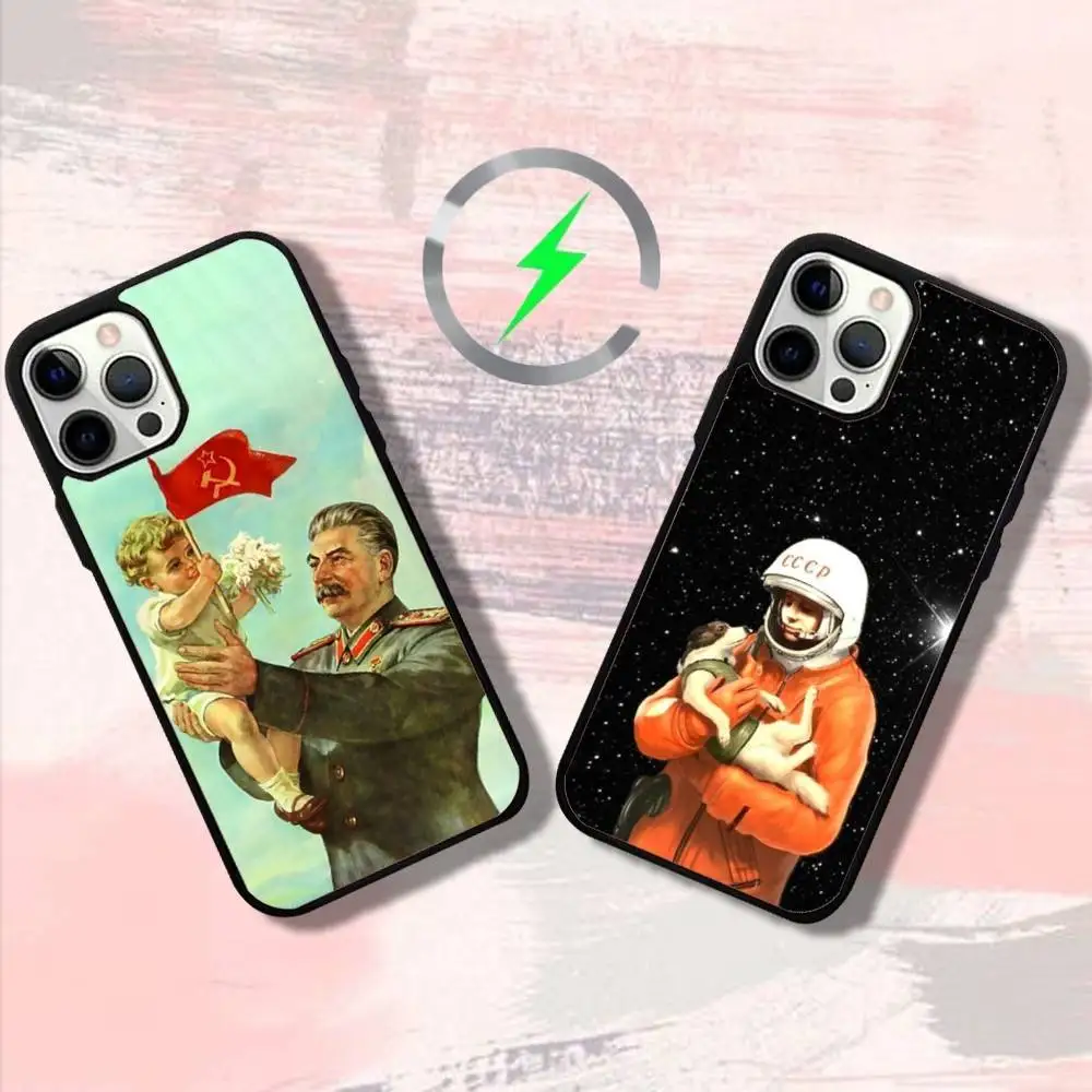 

Russians U-USSR CCCPS Phone Case For iPhone 17,16,15,14,13,12,11,Pro,Max,Plus,Mini,SE4,E Magnetic Magsafe Wireless Charging