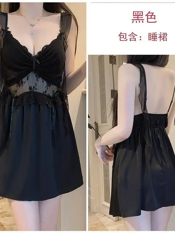 Vestido de malha plus size sexy com almofadas no peito tentador camisola de seda robe sem costas profundo v suspensórios sem mangas vestido encantador 147c