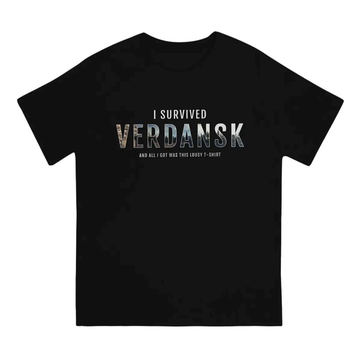 Warzone I Survived Verdansk Game COD Men T Shirt Fibre Punk Crewneck TShirt Harajuku