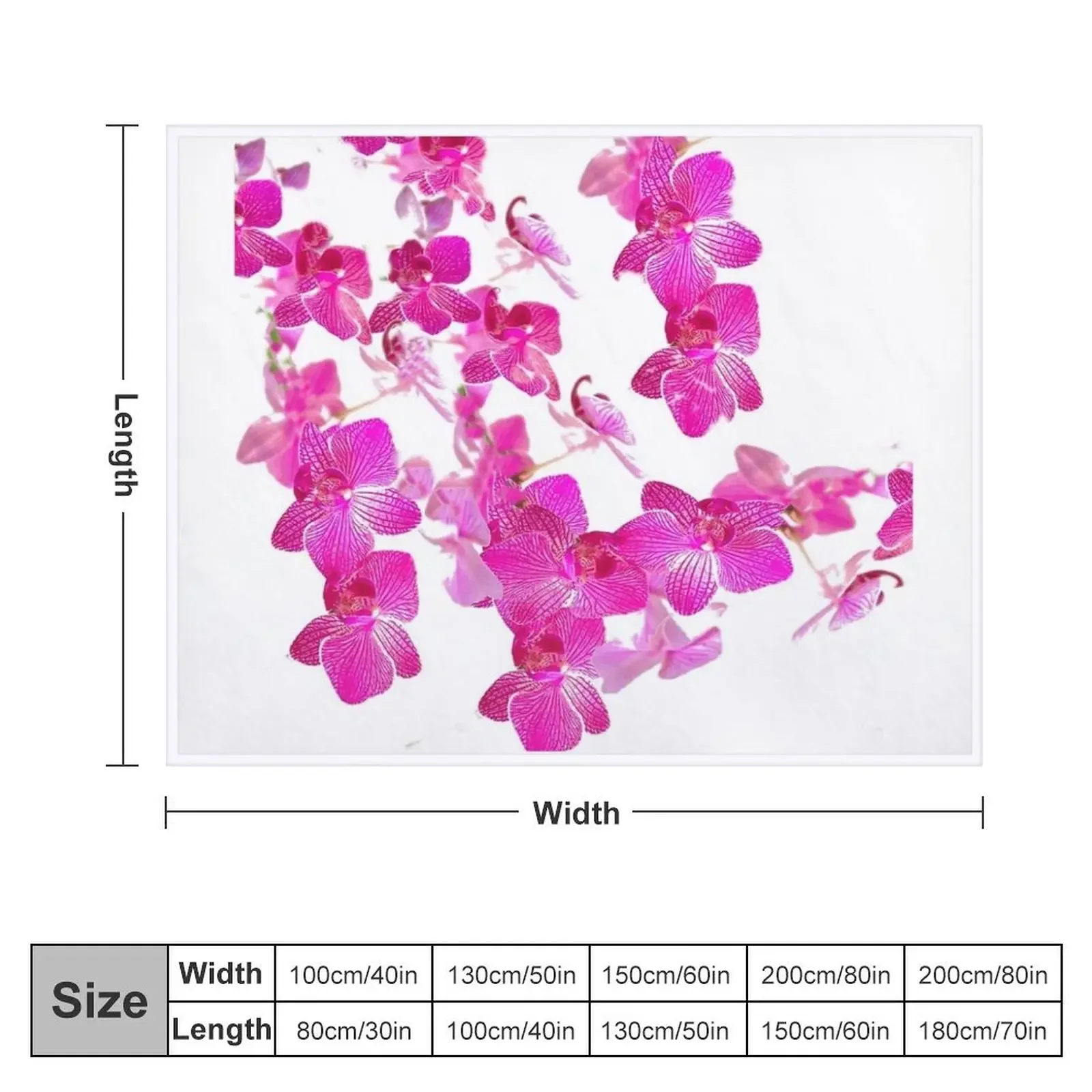 FUCHSIA PINK ORCHIDS PATTERNS WHITE ART Throw Blanket Sofa Throw For Decorative Sofa heavy to sleep Blankets