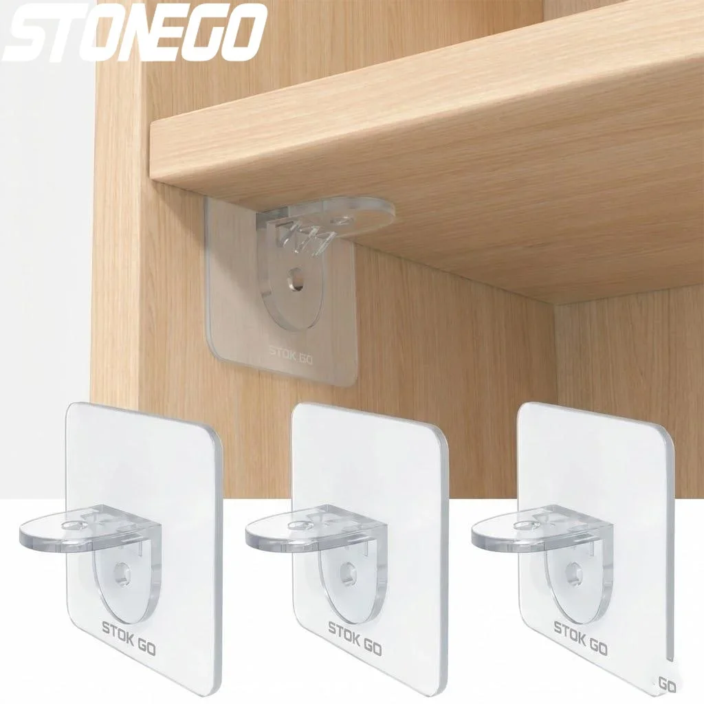 4PCS Multi-functional Dual-purpose Shelf Bracket Plastic Nail Hanging Hooks for Wall Storage Home Organization