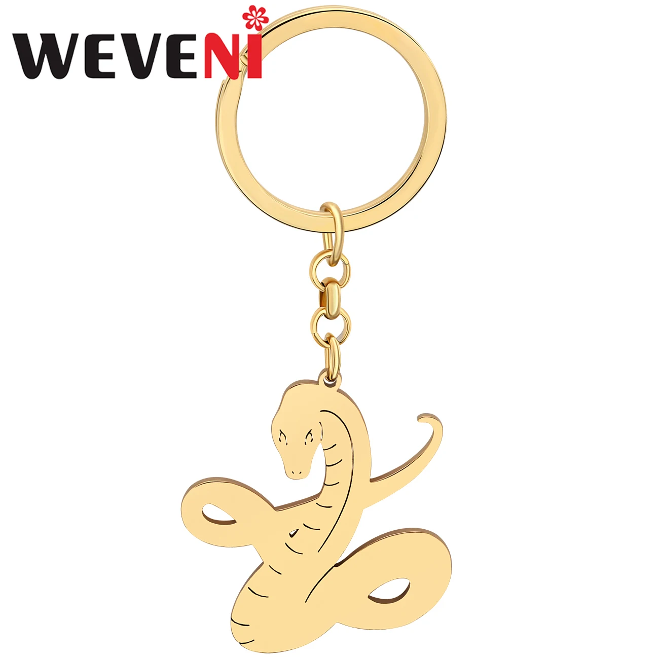 

WEVENI Stainless Steel 18K Gold Silver Plated Cool Snake Keychains Zodiac Jewelry for Women Purse Handbag Backpack Accessory