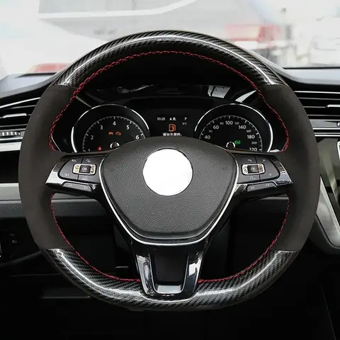 10 best sales steering wheel cover carbon fiber - №9