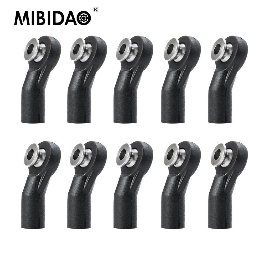 MIBIDAO 10 Pcs Plastic Steering Link Rod Ball Head M3 Joint End for Axial SCX10 Wraith 1/10 RC Model Car Upgrade Parts