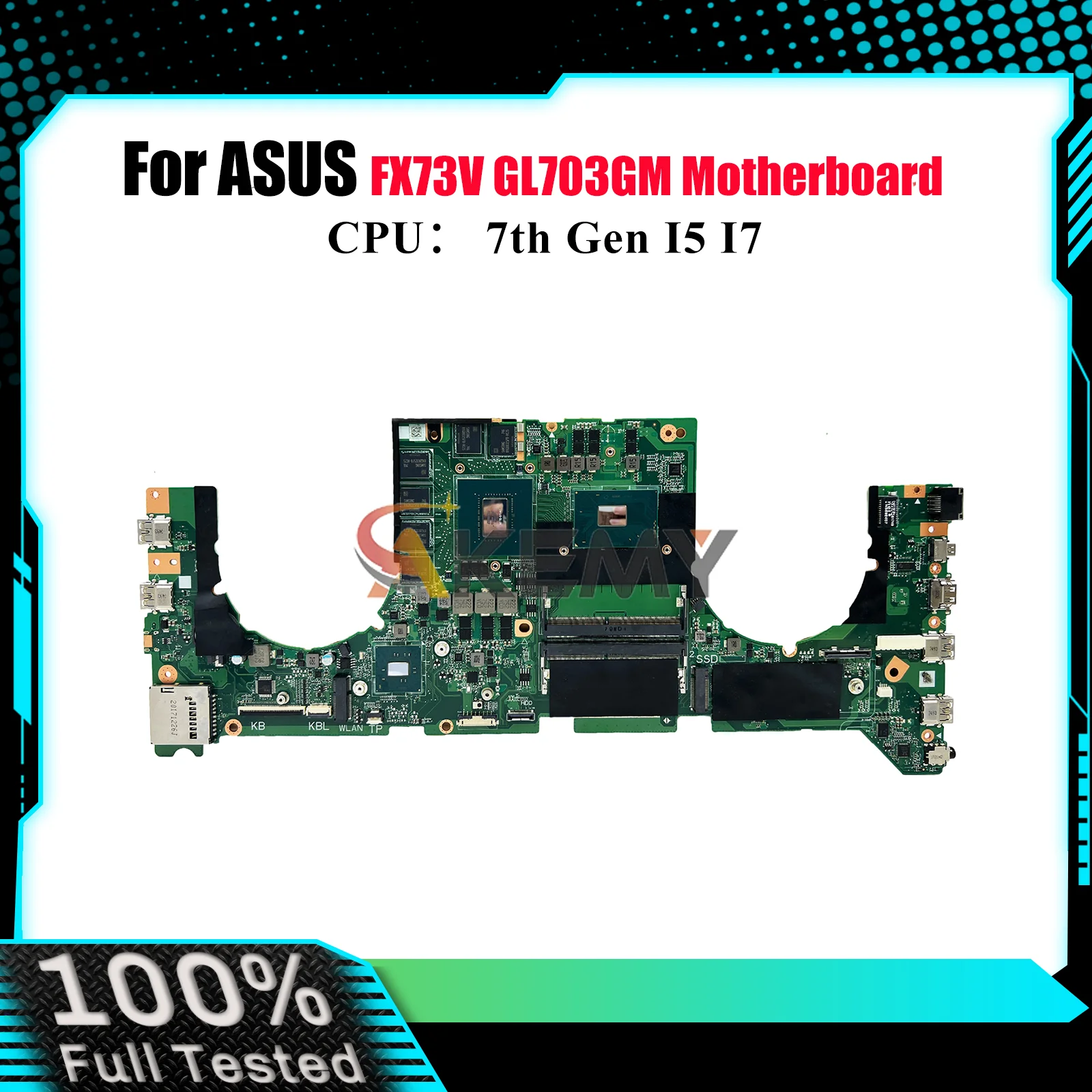 

GL703VM Laptop Motherboard For ASUS ROG Strix GL703GM FX73V GL703V Notebook Mainboard With I5 I7 CPU 100% tests OK fast shipping