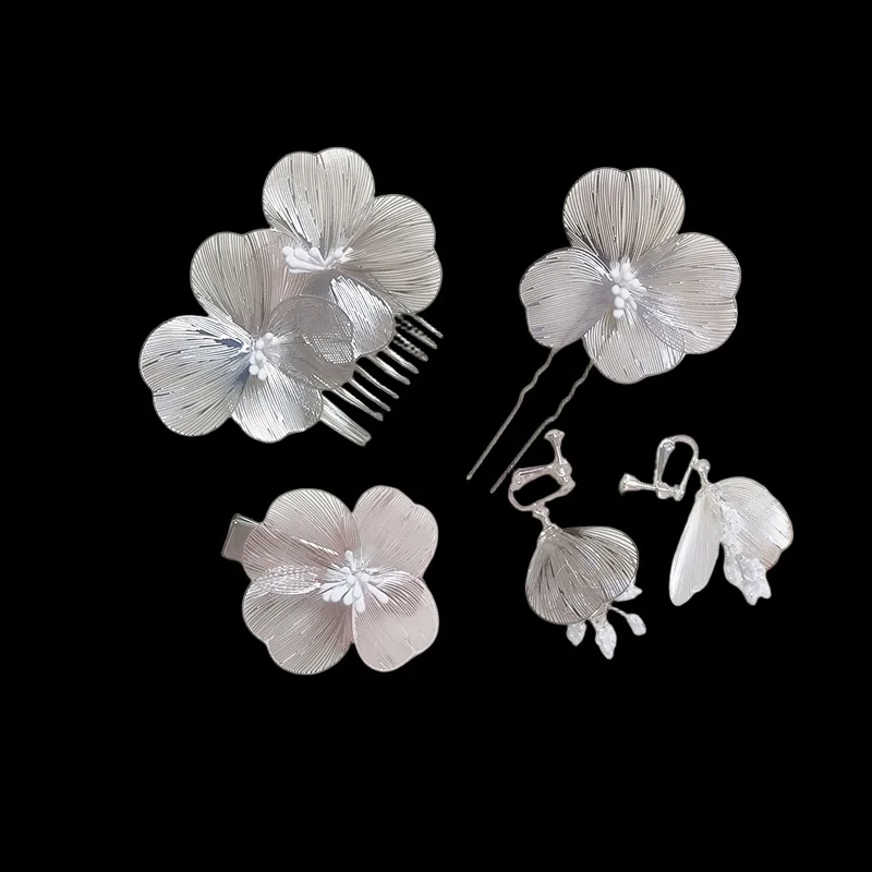 Свадебные гребни для волос невесты золотого/серебряного цвета, повязка на голову с цветком, заколки для волос для женщин, вечерние головные уборы, украшения для волос подружки невесты