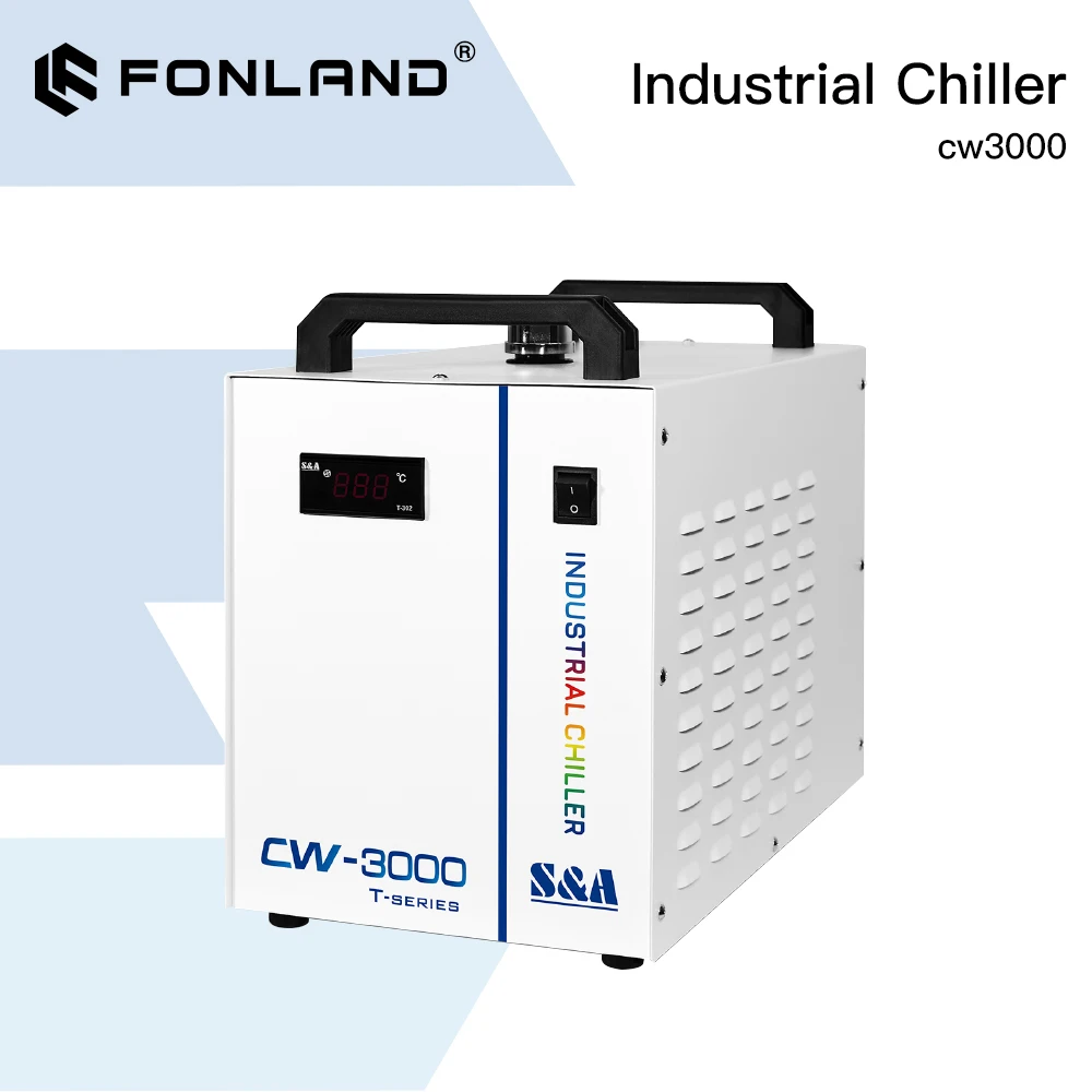 FONLAND S&A CW-3000 Industrial Water Chiller for CO2 Laser Engraving Cutting Machine Cooling 60-80W Laser Tube 3000TG/DG/TK/DK