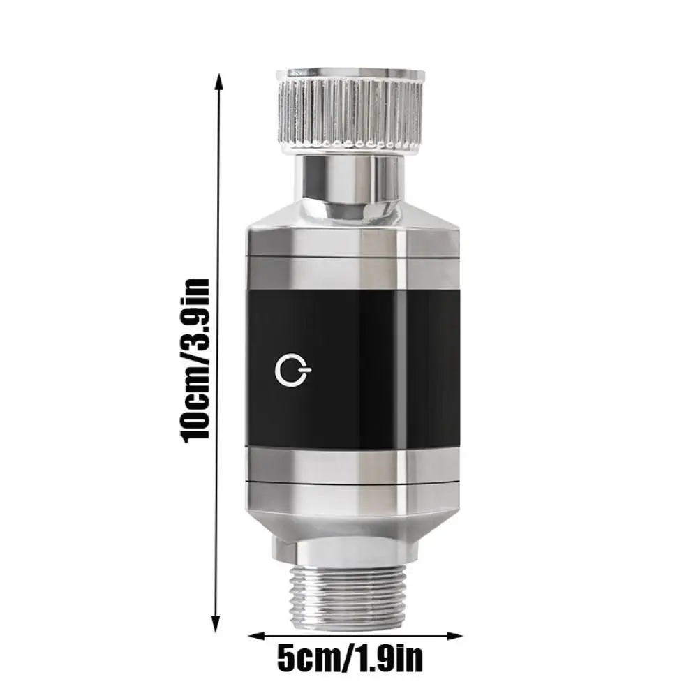 LED Digital Display Water Temperature Monitor High-precision Multifunctional Shower Water Thermometer Silvery ABS