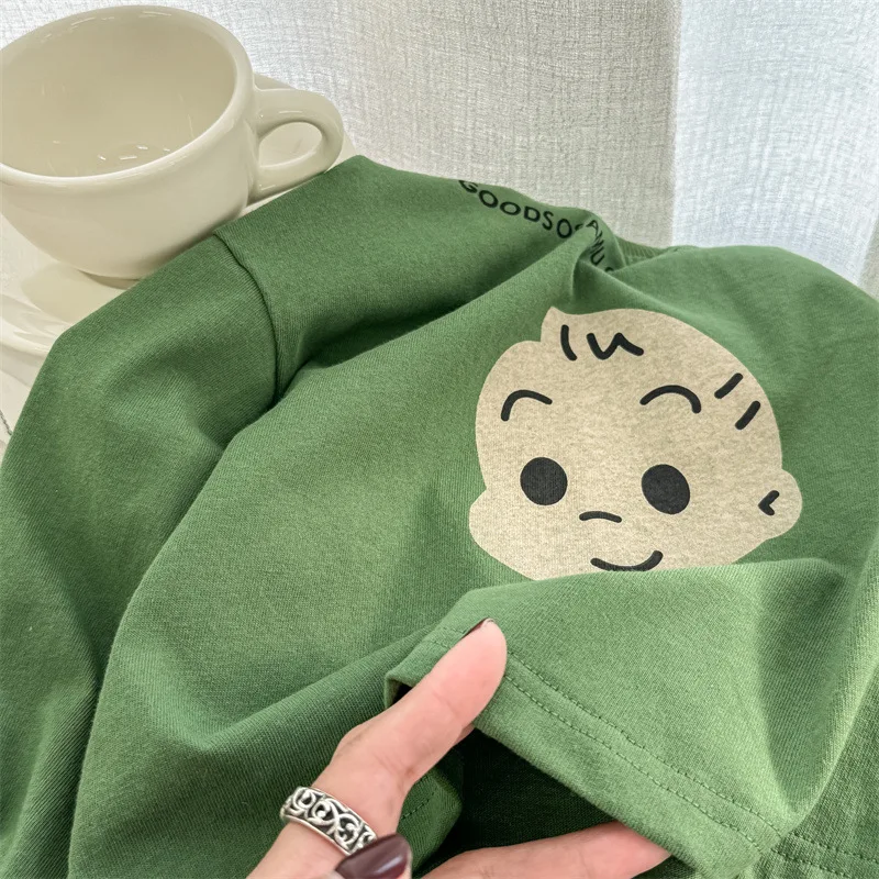 2024 Spring New Children Long Sleeve T Shirts Baby Boy Girl Cartoon Print Sweatshirt Toddler Casual Pullover Kids Versatile Tops