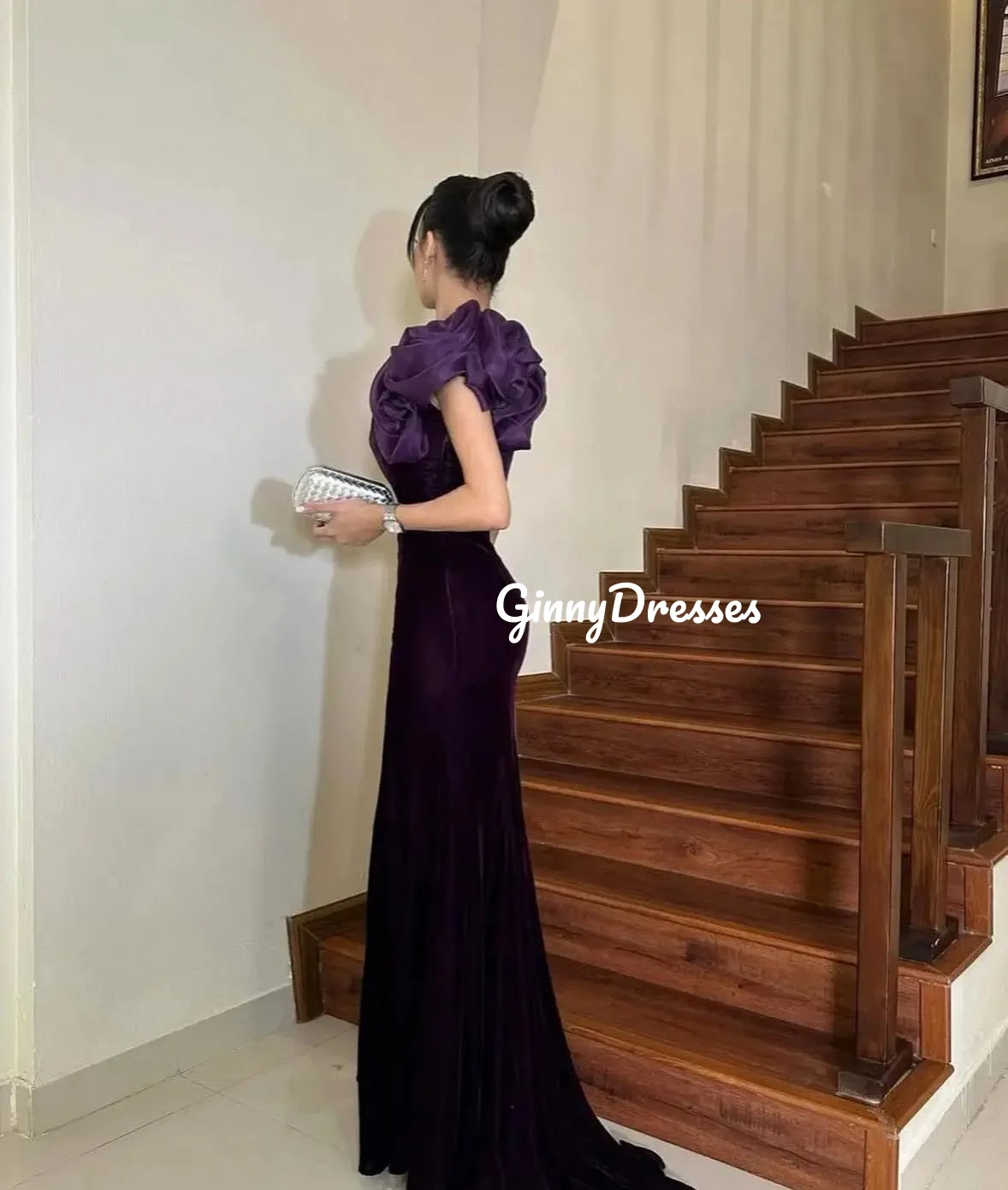 Customized Evening Dresses A-Line One-Shoulder Floor-Length Wedding Dress Ruffle Chiffon Zipper Up Sleeveless Evening Dresses