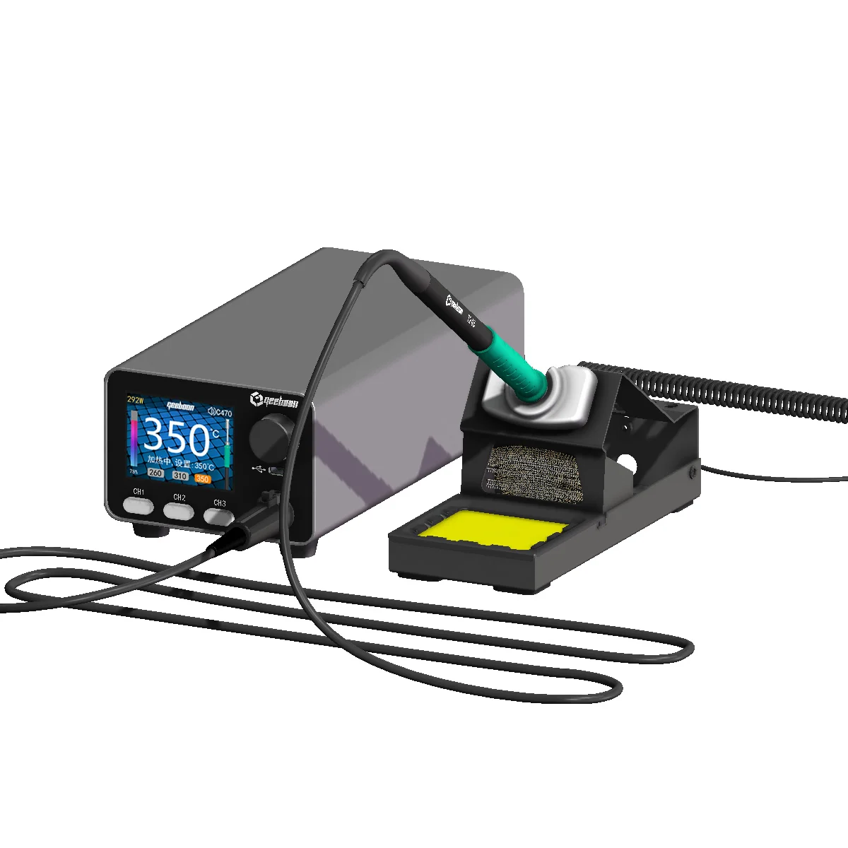 GEEBOON HC24 soldering station compatible with 115/210/245/T12 soldering tip color curve display soldering rework station