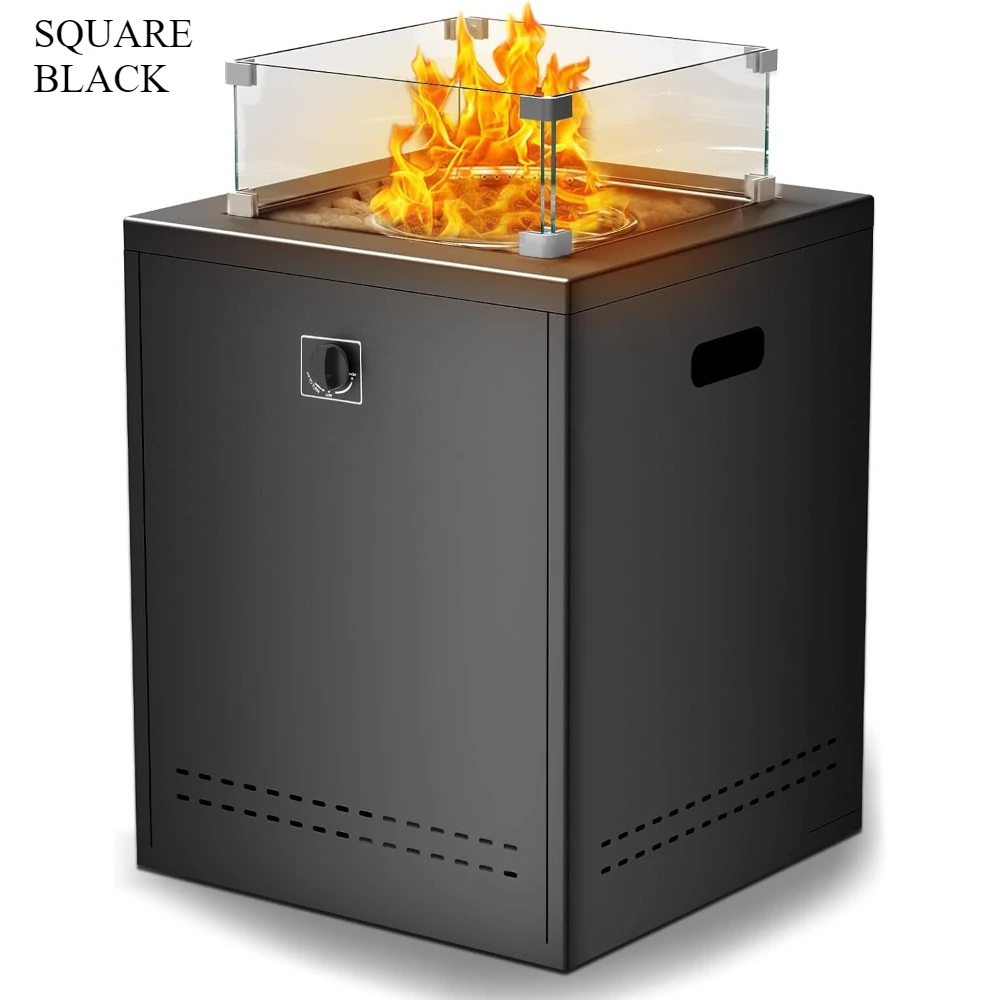 Fire Pits,20 inch square fire pit table with lava rock, windshield, suitable for 20 pound gas tank,Fire Pits.