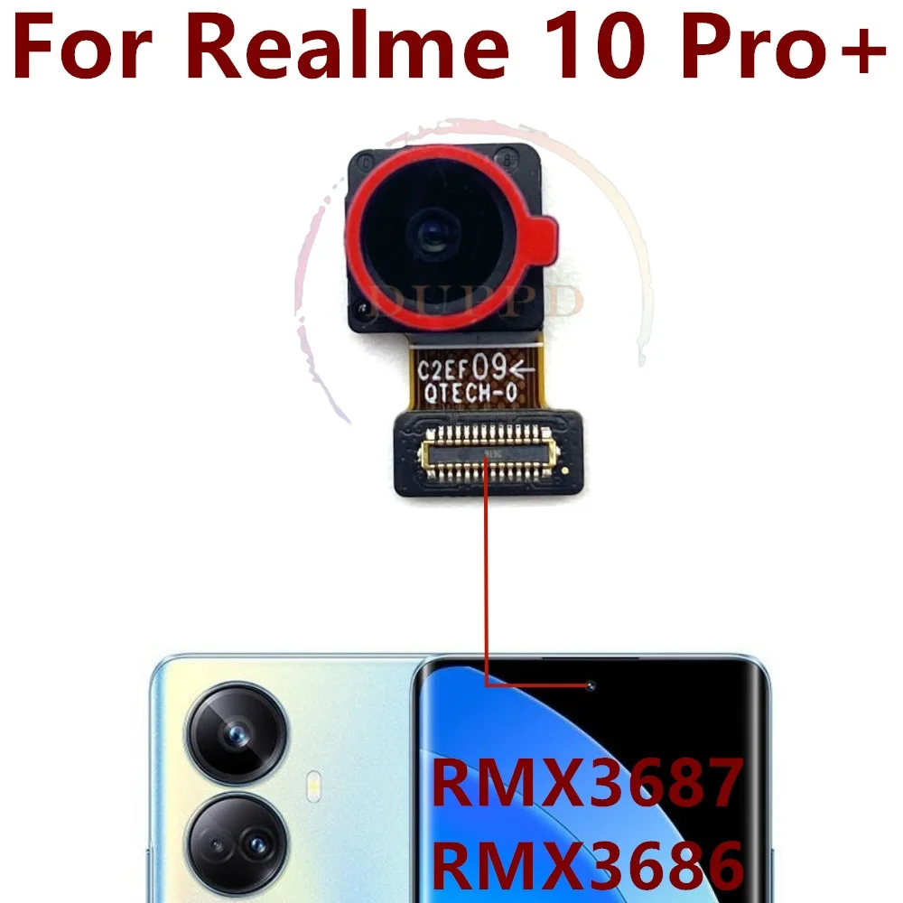 Fotocamera posteriore per Realme 10 Pro + 10Pro RMX3630 originale Mian Back Front Selfie Camera Module Flex Cable Parts parti di riparazione