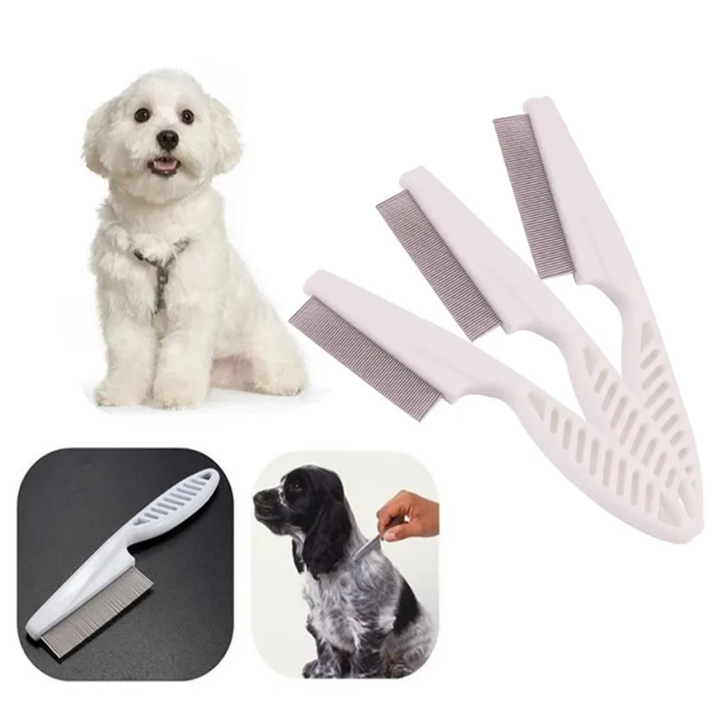 Stainless Steel Comfort Flea Hair Grooming Tools pet flea removal For Cats Dogs Pet Deworming Brush Short Long Hair Fur Remove