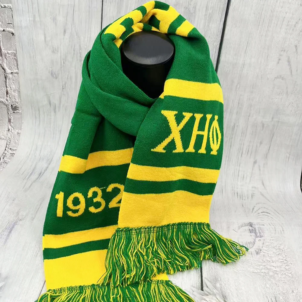 Chi Eta Phi 1932 Yellow Green Color Winter Knitted Keep Warm Scarves