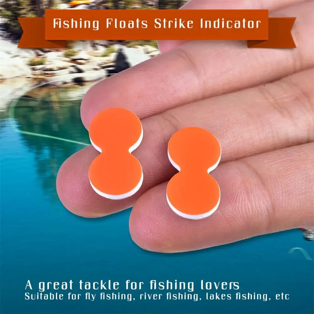 24Pcs EVA Strike Indicator Self-adhesive Orange Fishing Float Lightweight Big Buoyancy Fly Fishing Indicator Outdoor