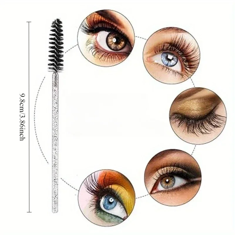 100 Stück Einweg-Mascara-Pinsel, Wimpernverlängerung und Augenbrauenpinsel mit Behälter