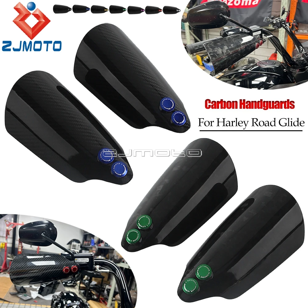 For Harley Touring Road Glide CVO 121 FLTRX FLTRXS FLTRXSTSE 2023-2026 Motorcycle Carbon Fiber Club Style Handguards Protection