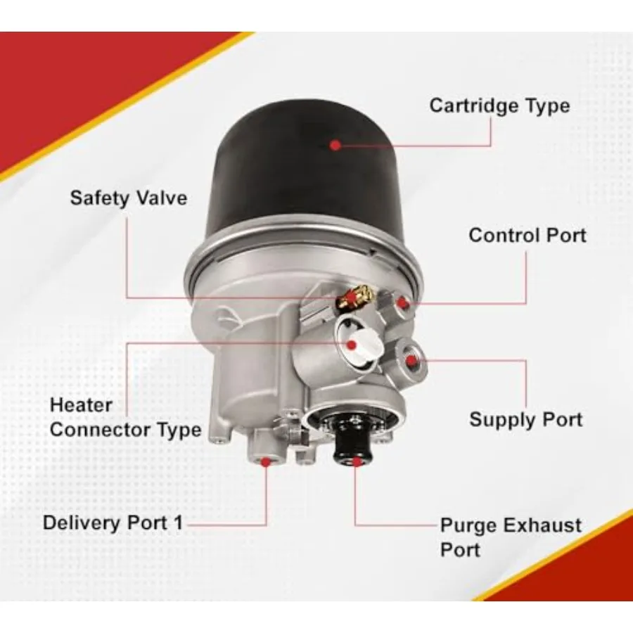 مجموعة مجفف الهواء AD-IP لاستبدال شاحنات Freightliner Kenworth لـ Bendix 065612 Haldex 109477 H-30004 مع أداء محسن
