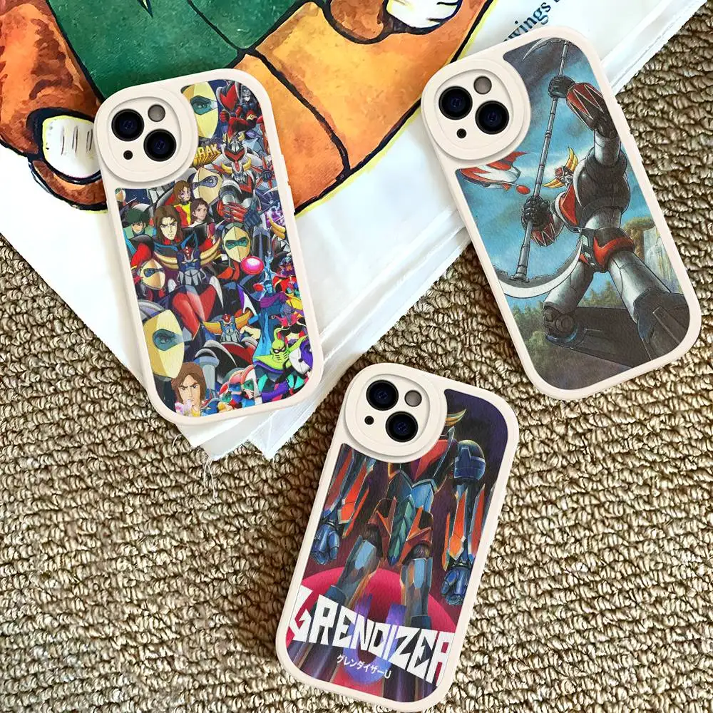 

UFO R-Robot G-Goldorak Phone Case For IPhone 16 15 14 13 12 11 Pro Max Plus 16E Soft Leather Cover