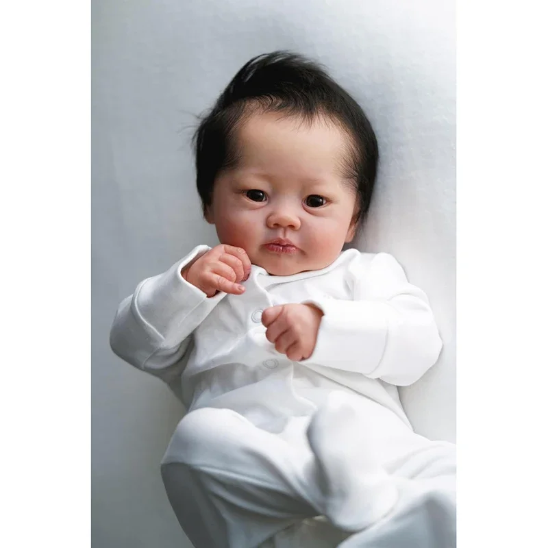 19inch Soft Body Reborn Doll Lali Lifelike Soft Touch Cuddly Baby Multiple Layers Painting 3D Skin