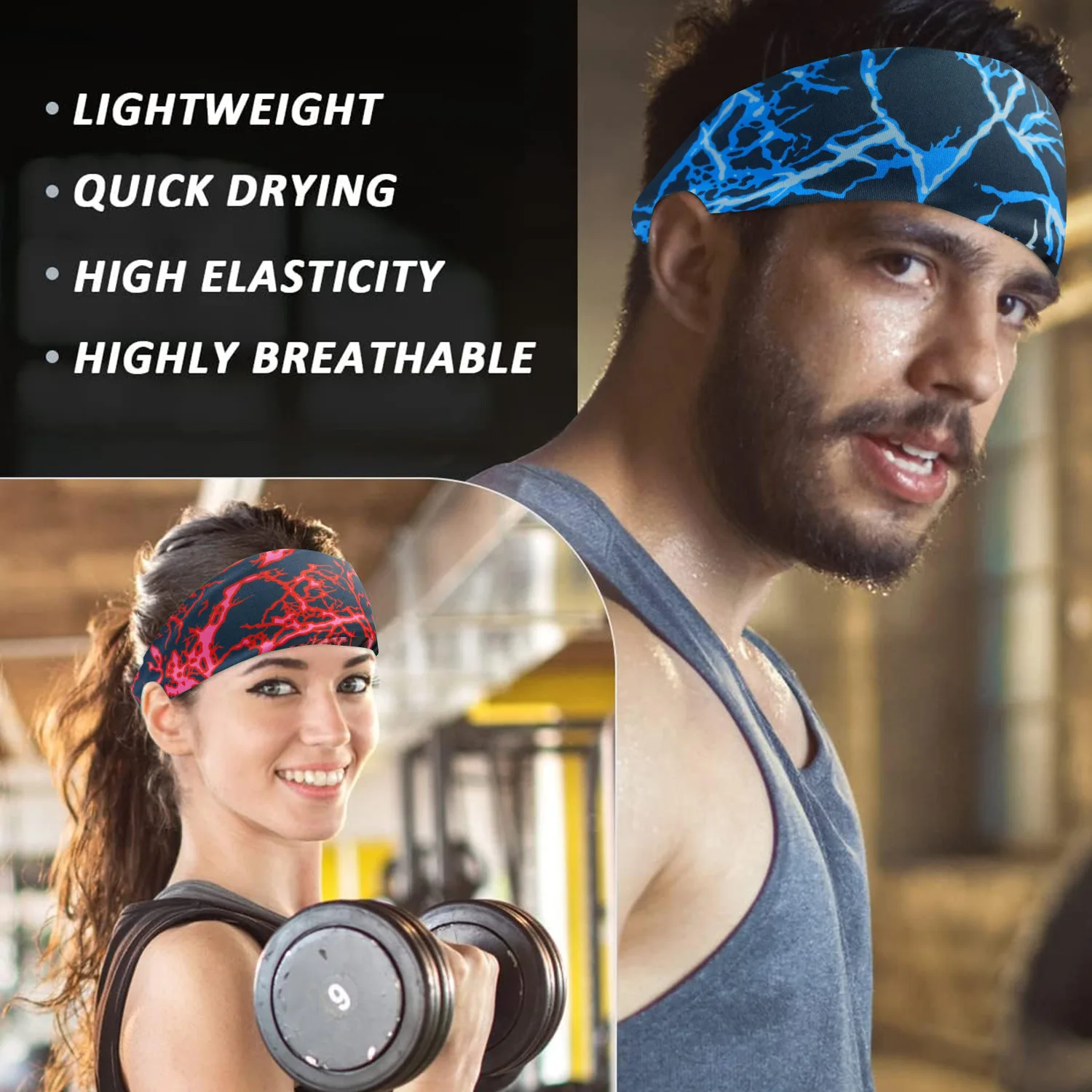 Fascia anti-sudore fitness unisex Fascia da corsa Sport che assorbe i capelli da yoga