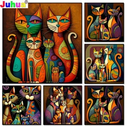 Fantasy Abstract Cat Family Jewelry cross stitch DIY Diamond Painting New 2024 Diamond Embroidery Mosaic Animals Home Decor