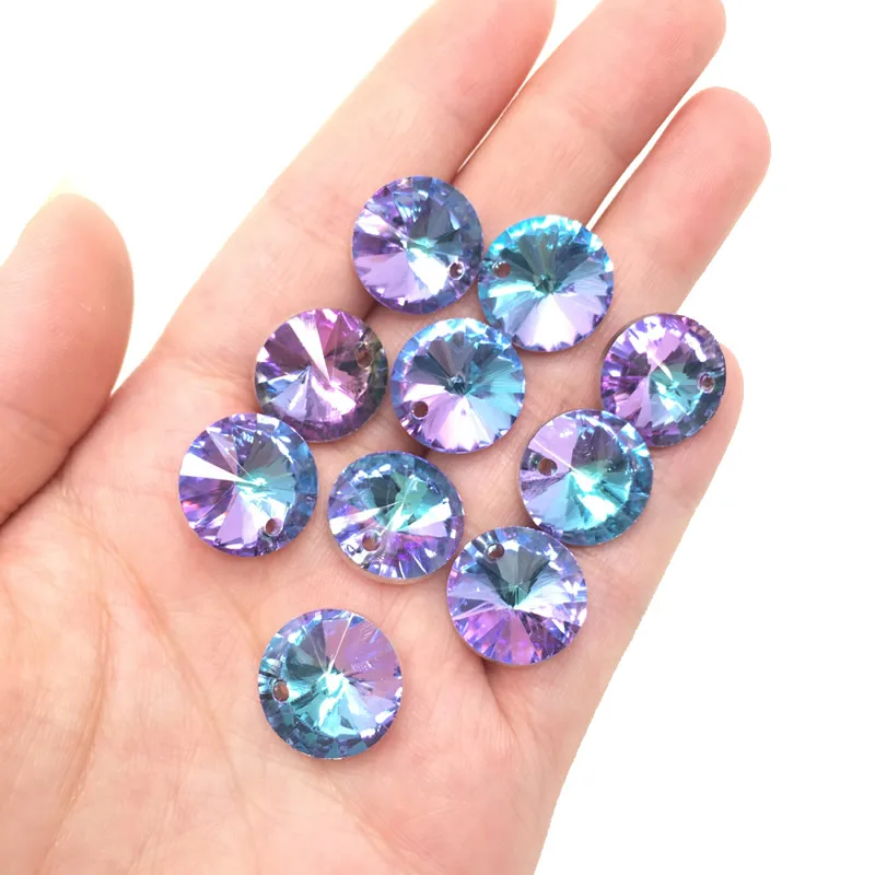 Wholesale 14mm Charm Colored Crystal Glass Satellite Shape Single Hole Loose Spacer Beads DIY Women\'s Earrings Jewelry 10PCS